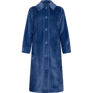 Blauwe duurzame badjas fleece - Blauw - Maat - S