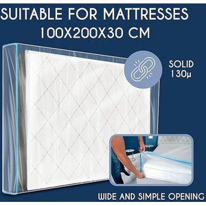 Plastic matrasbeschermingsomslag - 100x200 cm matrasafdekking (dikte 30 cm) - Integreren van covermatras - opbergzak, opslag, beweging - Matras Cover House