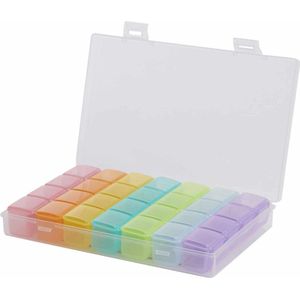 Pillendoosjes - 7 Dagen Pillen Box - Medicijnen Doosje - Gekleurd - Inclusief Stickers