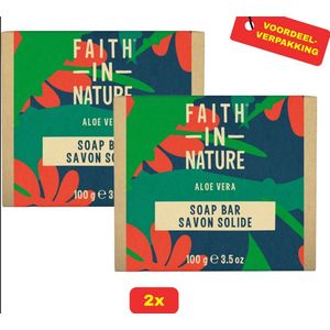 Faith In Nature Soap Bar - Aloë Vera - 2x100g - Voordeelverpakking!