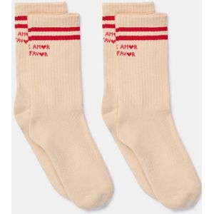 Woody & Kirilove - Duopack Kousen - Gebroken Wit