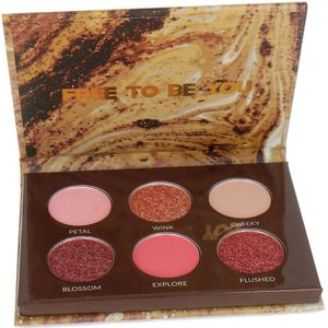 BH Cosmetics Nude Ego 6 Color Oogschaduw Palette - Unleashed Blushing