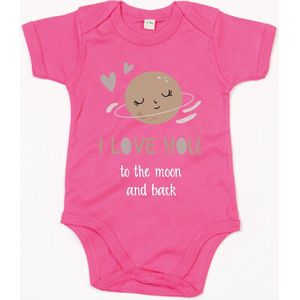 Rompertje Moon Print-Fuchsia-3-6 Maanden