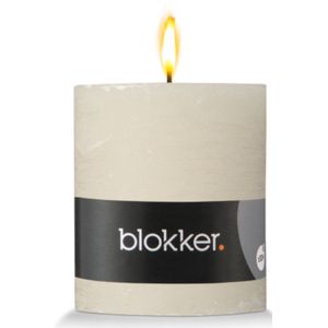Blokker Rustieke Cilinderkaars - Crème - 7x8cm