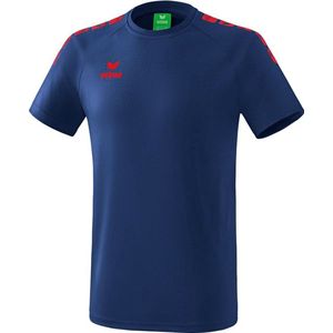 Erima Essential 5-C T-Shirt Heren - New Navy / Rood | Maat: XXL