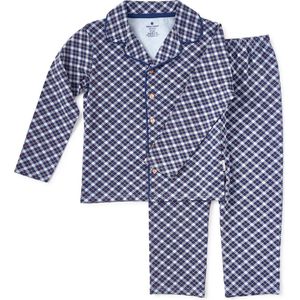 Little Label Geruite Pyjama van Biologisch Katoen Blauw