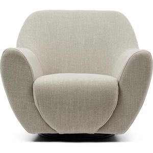 Riviera Maison Fauteuil Met Armleuning - The Jill Swivel Chair Mouliné - Linnen - Naturel