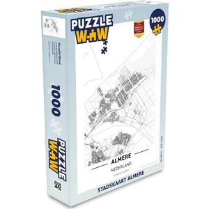 Puzzel Stadskaart Almere - Legpuzzel - Puzzel 1000 stukjes volwassenen - Plattegrond