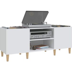 Platenspeler Meubel - LP-kast - Platenspelerkast - Draaitafelstandaard - Platenspelerstandaard - Vintage Displayplank - Wit