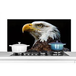 Spatscherm keuken 120x60 cm - Kookplaat achterwand Adelaar - Vogel - Ogen - Snavel - Muurbeschermer - Spatwand fornuis - Hoogwaardig aluminium
