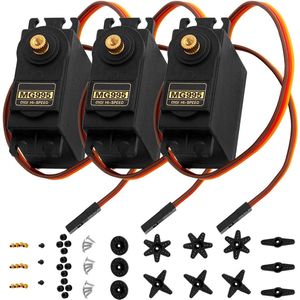 AZDelivery 3 x MG995 Micro Digital Servo Motor voor RC Robots Helikoptervliegtuigen compatibel met Arduino inclusief E-Book!
