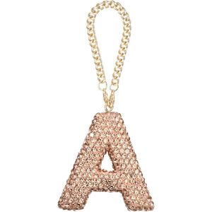 Letter Charm voor Auto Binnenspiegel - Kristallen Ornamenten voor Vrouwen - Handtassen Decoratie - Champagne Kleur