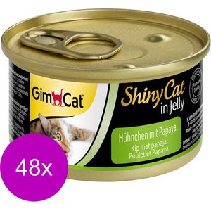 Gimcat Shinycat Adult 70 g - Kattenvoer - 48 x Kip&Papaja