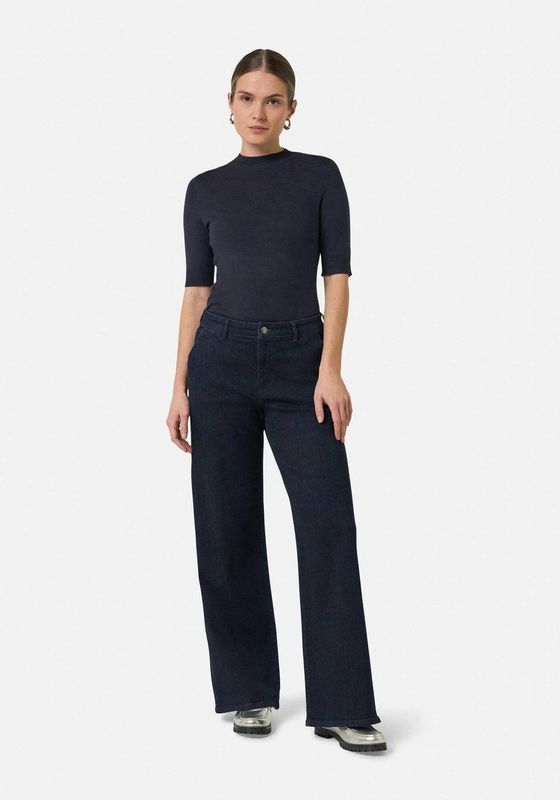 Trui - Effen - Knitwear - Opstaande Kraag - Halve Mouw - Slanke Pasvorm