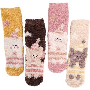 Comfortsokken voor dames, 12 paar, maten 39-42 - Zachte koraalfleece sokken
