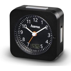 Draadloze analoge wekker met radio en licht - compacte reiswekker met automatische tijdsaanpassing