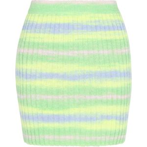 MYMO - Minirok - Lichtblauw Geel Lichtgroen Wit - Slanke Pasvorm