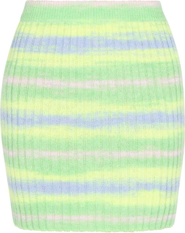 MYMO - Minirok - Lichtblauw Geel Lichtgroen Wit - Slanke Pasvorm