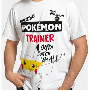 Pokemon T-shirt Trainer Pikachu - Large - wit
