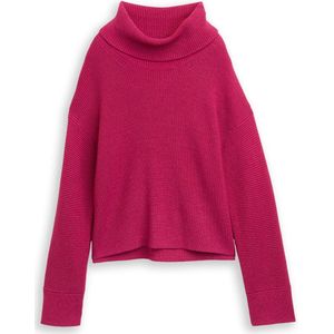 Tom Tailor - Coltrui - Dark Pink Melange - Met Col - Lange Mouwen