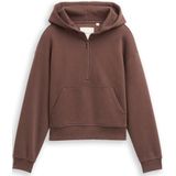 Tom Tailor - Hoodie - Soft chocolate brown - Met Ritssluiting
