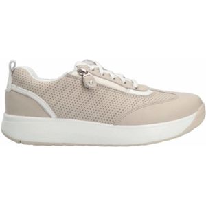 Joya - Laura Light Beige Sneakers - Leer - Ademend Textiel