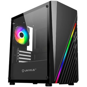 Micro ATX Mini Gaming PC Behuizing met ARGB en Gehard Glas