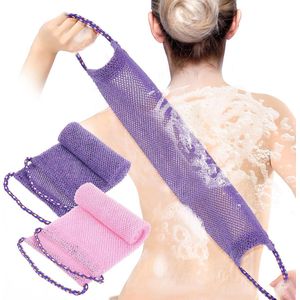 stuks Afrikaans exfoliërend net, Afrikaanse netspons exfoliërende rugscrubber voor de douche, Afrikaanse lange netten, douchesponzen, loofahs voor vrouwen, mannen, accessoires voor het wassen van het lichaam, roze, paars