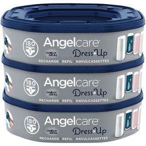 AngelCare Navulling Luieremmer Baby - Achthoekige Navulcassettes - Voor Dress Up - 3 Stuks