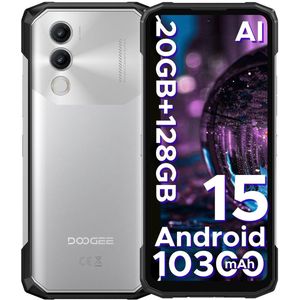 DOOGEE Blade 20 - Android 15 Outdoor Handy- 10300 mAh - 90 Hz - 20 GB + 128 GB/2 TB - 6 MP camera - NFC/Face ID - Zilver