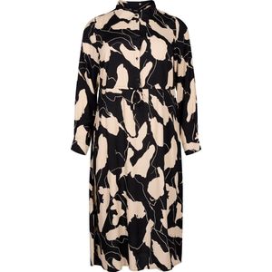 ZIZZI VBELLA L/S MIDI DRESS Dames Jurk - Black - Maat XL (54-56)