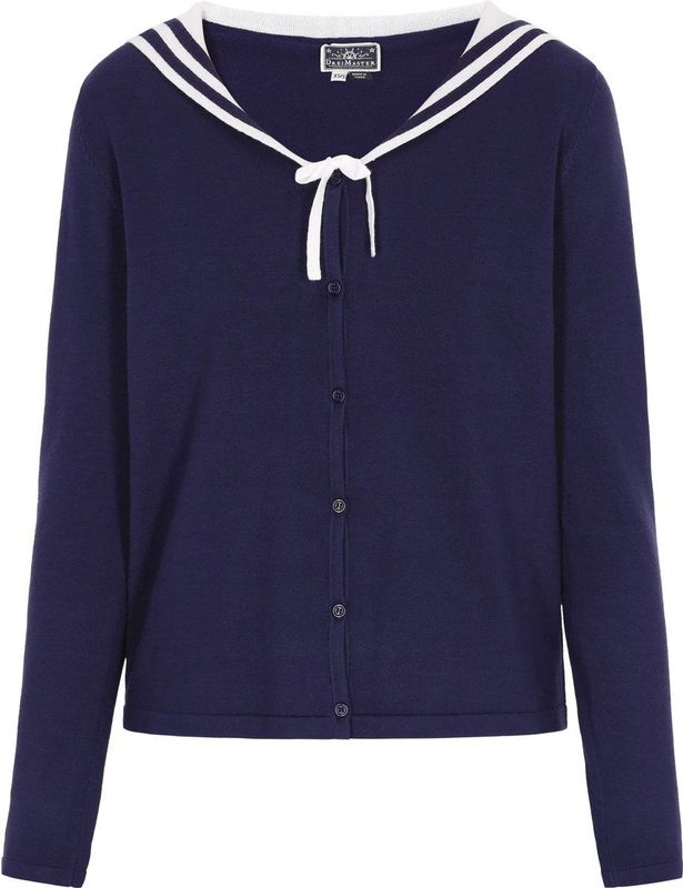 DreiMaster Maritim Gebreid vest  navy / wit