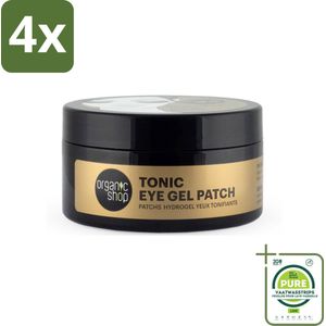 Organic Shop - Eye Gel Patch Pu-Erh Tea & Caffeine - Verfrissend en Verstevigend - 60 Patches - Voordeelverpakking - 4 stuks - Oogpatches - Oogverzorging