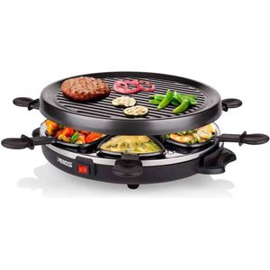 Princess Gourmetstel 162725 - Raclette Grill Party – 6 personen – Anti aanbaklaag - Rond model