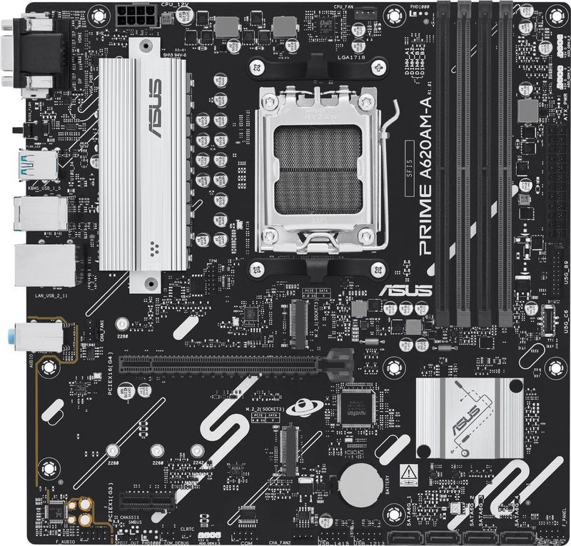 ASUS - PRIME A620AM-A-CSM - Moederbord - AM5 - mATX - AMD A620