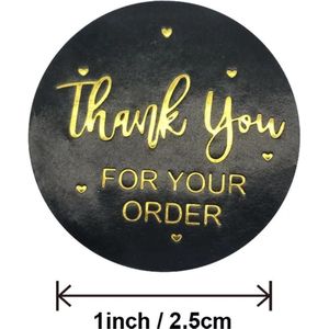 !!500 stickers op rol | Thank you for your order stickers 2,5cm | Sluitzegel | Bedankje | Envelop | Bedankt | Online Webshop |Small Business |Traktatie zakje | Cadeau | Gift | Cadeauzakje |Traktatie |Kado| Chique inpakken| Verjaardag | Feest|
