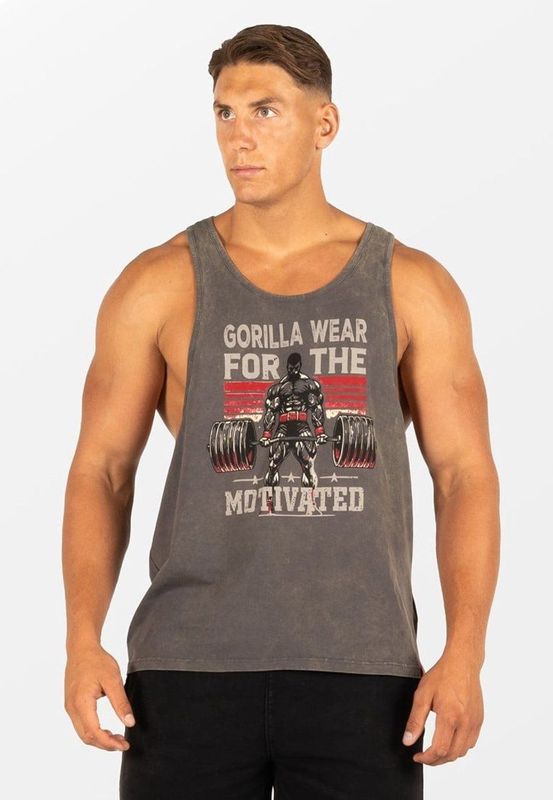 Gorilla Wear - Churchill Stringer - Verwassen Grijs - Oversized Fit