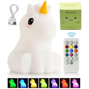 Kinder Nachtlampje Eenhoorn - Zenwire - veilig voor kinderen - Touchbediening - 8 kleuren - Tijdfunctie - Wake-up Light - Kinder nachtlampje - Slaapkamer - Nachtlampje kinderen - Met aanraaksensor - Nachtlampje Baby - Unicorn