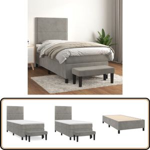 vidaXL Boxspring met matras - Fluweel - 80x200 cm Boxspringbed - Boxspring - Tweepersoonsbed - Slaapkamer Meubilair - Velvet Bed