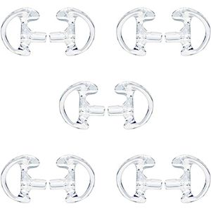 Vervangende zachte oortelefoon oordopjes voor walkie talkies - 5 paar (transparant, groot)