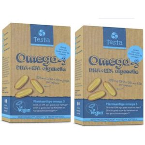 Testa Omega 3 Algenolie. Hoogste concentratie Vegan Omega-3 DHA + EPA. 120 Capsules - Plantaardig Voedingssupplement