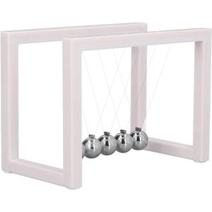 Swing Pendulum Newton Toy Physics Science Newton Cradle Balance Balls - Acryl wit/zwart - Verlicht lichaamsstress - 16 x 115 x 85 cm - 5 ijzeren ballen .