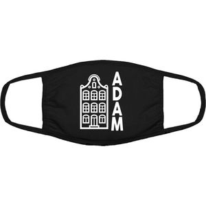 Adam mondkapje | Amsterdam | 020 | hoofdstad | grappig | gezichtsmasker | bescherming | bedrukt | logo | Zwart mondmasker van katoen, uitwasbaar & herbruikbaar. Geschikt voor OV