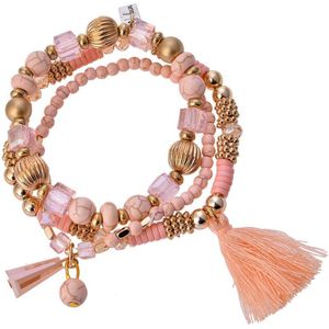 Juleeze Armband Dames 15 cm Roze Kunststof Rond Armbandjes Sieraden Dames