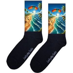 Luckyday Socks - Unisex sokken - Parachute oranje - cadeau sokken - Maat 37-44
