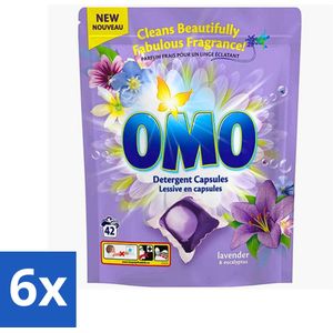 6 x Omo - Wascapsules - Lavendel & Eucalyptus - Krachtige geur - 42 Capsules - Wascapsules - Lavendel - Eucalyptus - Wasmiddel - Gekleurde Kleding