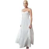 Trendyol - Gedrapeerde Maxi-Jurk - Wit - Met Bandjes En Tailleopening