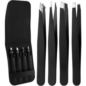 Premium Pincettenset - Hoogwaardige precisiepincetten van roestvrij staal voor wenkbrauwepen, ontharing en splinterverwijdering
