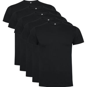 5 Pack Roly Dogo Premium Heren T-Shirt 100% katoen Ronde hals, Donker Grijs Maat M