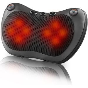 RM Store® - Massage Kussen - Massage Apparaat - Ontspanning - Infrarood - Hoofd - Nek - Schouders - Zwart - 30 x 19 x 5 cm.